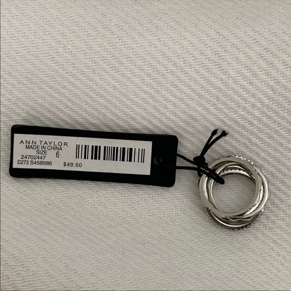 Ann Taylor crystal stacked ring set - Picture 7 of 7